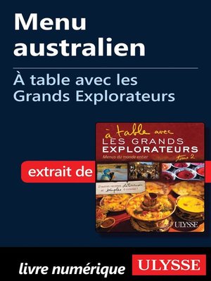 cover image of Menu australien--À table avec les Grands Explorateurs